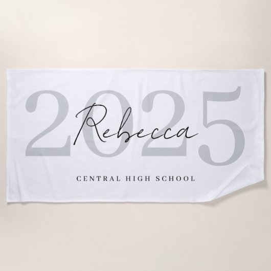Serviette De Plage Nom du diplômé Année de promotion Nom de l'école D (Devant)
