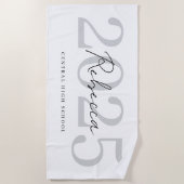 Serviette De Plage Nom du diplômé Année de promotion Nom de l'école D (Devant)