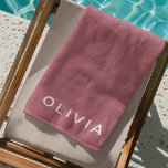 Serviette De Plage Nom du monogramme or Rose personnalisé<br><div class="desc">Ajoutez une touche de luxe à votre journée de plage avec cette serviette de plage monogramme en or rose personnalisée. Dotée d'un élégant monogramme en or rose, cette serviette allie style et confort. Fabriqué en coton doux et absorbant, il est parfait pour se détendre au bord de la piscine ou...</div>