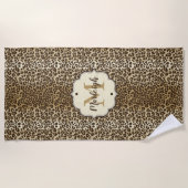 Serviette De Plage Nom du monogramme personnalisé de l'Empreinte de l (Devant)