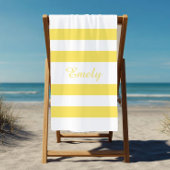 Serviette De Plage Nom du Motif des rayures jaunes modernes