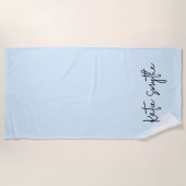 Serviette De Plage Nom du script bleu clair mou (Devant)