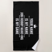 Serviette De Plage Nom du travail et du passe-temps Funny personnalis (Devant)