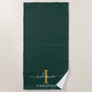 Serviette De Plage Nom élégant et minimaliste en écriture manuscrite