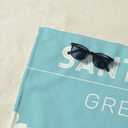 Serviette De Plage Nom et texte personnalisés Grèce (En situation)