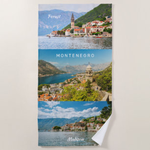 Serviette De Plage Nom et texte personnalisés Monténégro