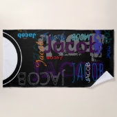 Serviette De Plage Nom extensible personnalisé 5 lettres Beach Towel (Devant)