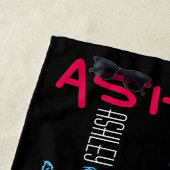 Serviette De Plage Nom extensible personnalisé 6 lettres Beach Towel (En situation)