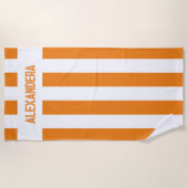 Serviette De Plage Nom Fête de Fiançailles Orange (Devant)