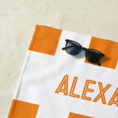 Serviette De Plage Nom Fête de Fiançailles Orange (En situation)