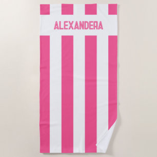 Serviette De Plage Nom Fête de Fille du Bassin Rose