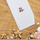 Serviette De Plage Nom initial géométrique de luxe absolu B blanc