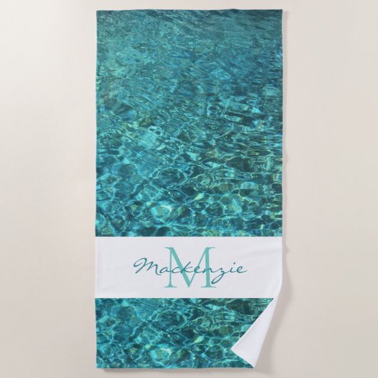 Serviette De Plage Nom Monogram Water Beach Towel (Devant)