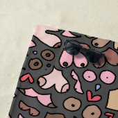 Serviette De Plage Nom motif mammaire neutre (En situation)