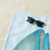 Serviette De Plage Nom nautique de coutume de temps de plage d'océan (En situation)