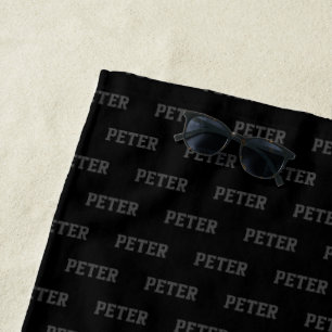 Serviette De Plage Nom noir Motif Moderne Masculine