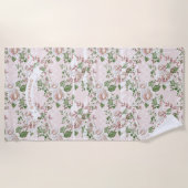 Serviette De Plage Nom ou devis du Motif Rose de Trellis rose Aztec (Devant)