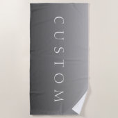 Serviette De Plage Nom ou mot classique | Dégradé gris (Devant)