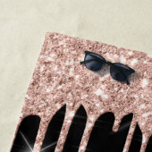 Serviette De Plage Nom Parties scintillant étincelante gouttes rose R (En situation)