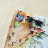 Serviette De Plage Nom personnalisé (En situation)
