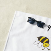 Serviette De Plage Nom personnalisé Abeilles de miel avec bourdons de (En situation)