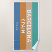 Serviette De Plage Nom personnalisé Barcelone Espagne / VOTRE TEXTE (Devant)