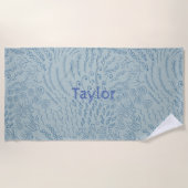 Serviette De Plage Nom personnalisé Beach Towel-Sea Shell & Coral Imp (Devant)