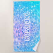 Serviette De Plage Nom personnalisé Blue Water Ripple Water Texture m (Devant)