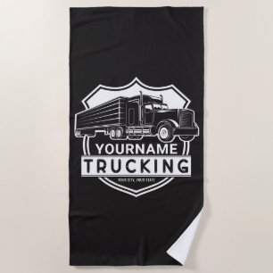 Serviette De Plage NOM personnalisé Camions Big Rig Semi Trucker