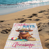 Serviette De Plage Nom personnalisé "Catchin' Rays" Conception de vac