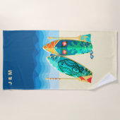 Serviette De Plage Nom personnalisé Chic Nautique (Devant)