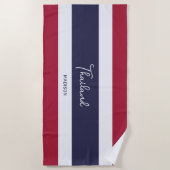 Serviette De Plage Nom personnalisé Couleurs Thaïlande (Devant)