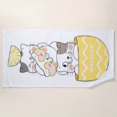 Serviette De Plage Nom personnalisé Cute Kittens (Devant)