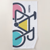 Serviette De Plage Nom personnalisé Cyclisme (Devant)