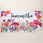 Serviette De Plage Nom personnalisé de fille de dame  (Devant)