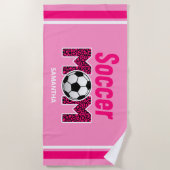 Serviette De Plage Nom personnalisé de la maman de football personnal (Devant)