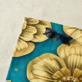 Serviette De Plage Nom personnalisé de l'Arrière - plan Turquoise Gol (En situation)