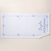 Serviette De Plage Nom personnalisé Demoiselle d'honneur Côtière Dess (Devant)