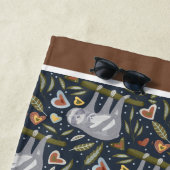 Serviette De Plage Nom personnalisé des fentes munies Monogramme (En situation)