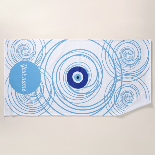 Serviette De Plage Nom personnalisé Evil Eye Protection Summer Beach  (Devant)