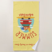 Serviette De Plage Nom personnalisé Famille Vacances d'été aventure (Devant)