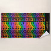Serviette De Plage Nom personnalisé Fierté (Devant)