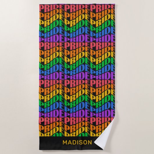 Serviette De Plage Nom personnalisé Fierté (Devant)