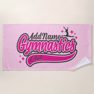 Serviette De Plage NOM personnalisé Gymnaste Split Leap Gymnastique