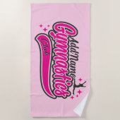 Serviette De Plage NOM personnalisé Gymnaste Split Leap Gymnastique (Devant)