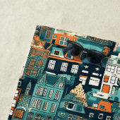 Serviette De Plage Nom personnalisé Hollandais Maisons Motif (En situation)