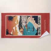 Serviette De Plage Nom personnalisé Ibiza, Espagne Poster de voyage (Devant)