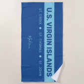 Serviette De Plage Nom personnalisé Îles Vierges (Devant)