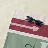 Serviette De Plage Nom personnalisé initial floral (En situation)