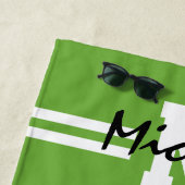 Serviette De Plage Nom personnalisé Kids Football (En situation)